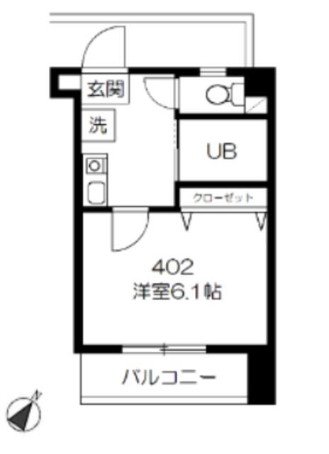 錦町RESIDENCE(1K/4階)の間取り写真