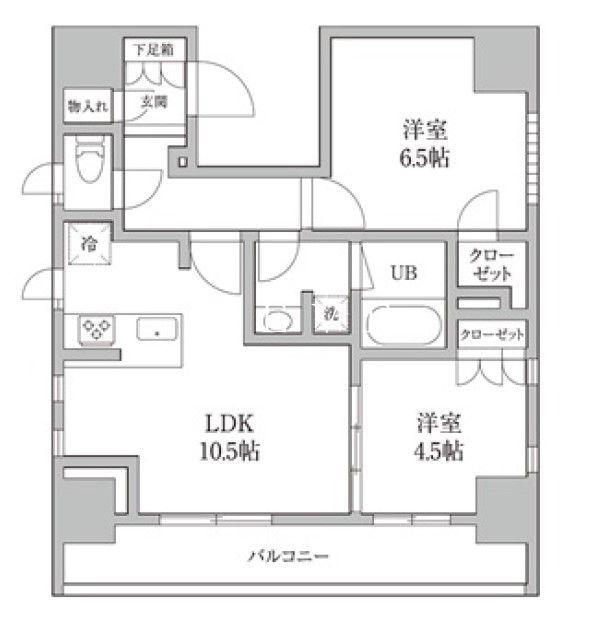 KDXレジデンス神田(2LDK/9階)の間取り写真