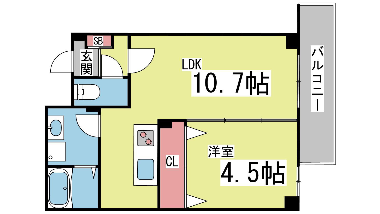アリビラ六甲(1LDK/3階)の間取り写真