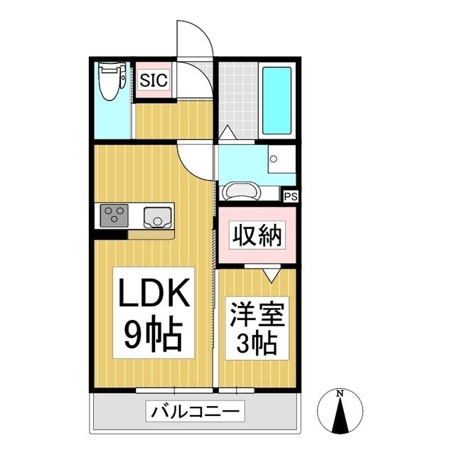 ルピナ上田駅前(1LDK/1階)の間取り写真