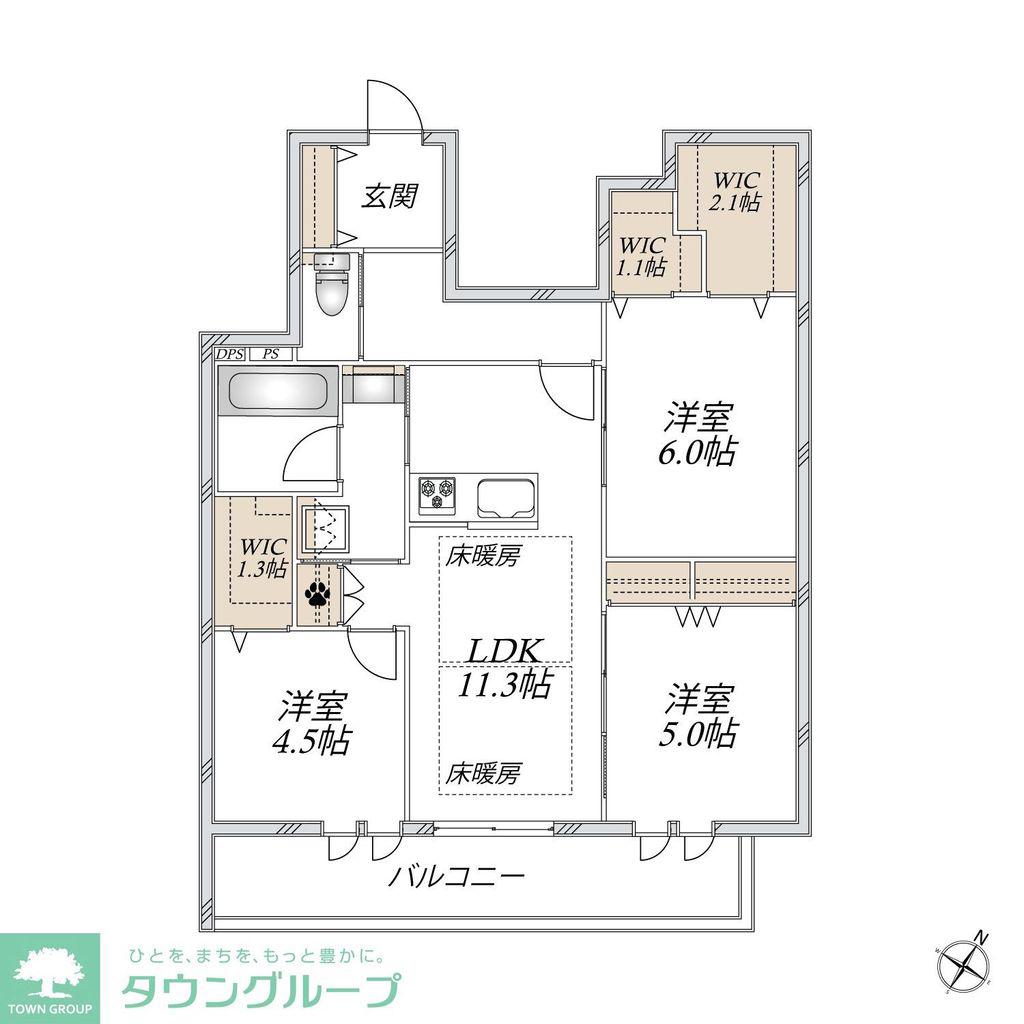 THE PRIMROSE AT東松戸(3LDK/2階)の間取り写真
