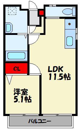 モアメゾン A(1LDK/1階)の間取り写真