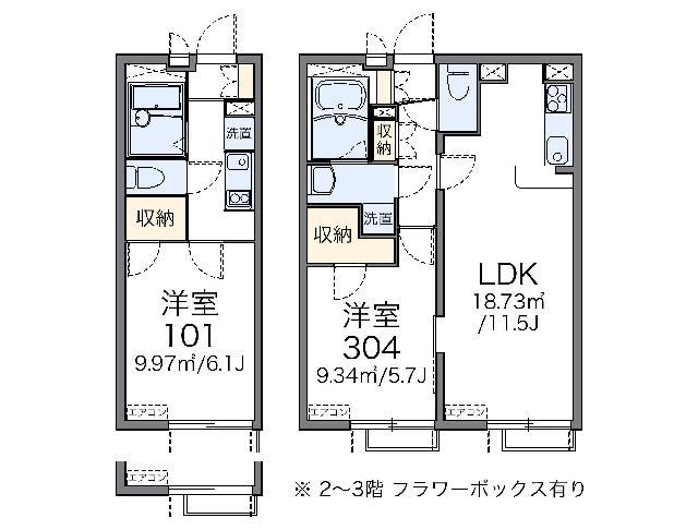 レオパレスフォレスト矢口(1K/2階)の間取り写真