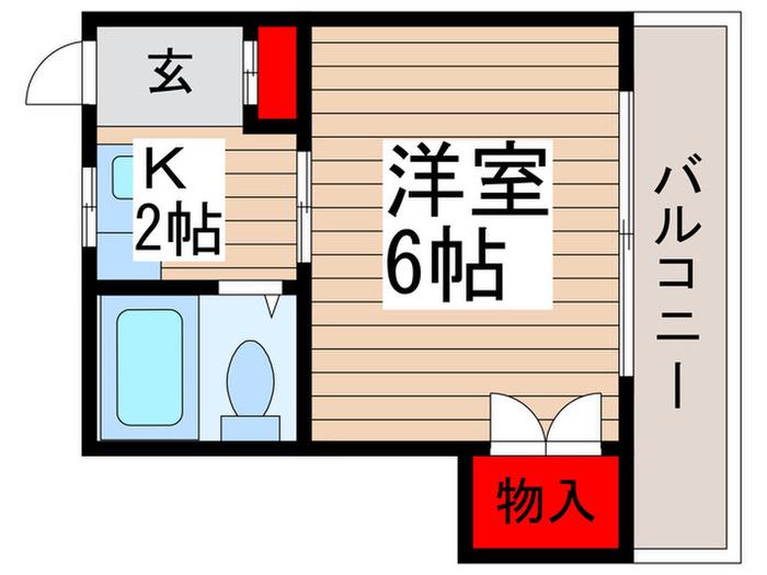 ブルーハイム(1K/2階)の間取り写真