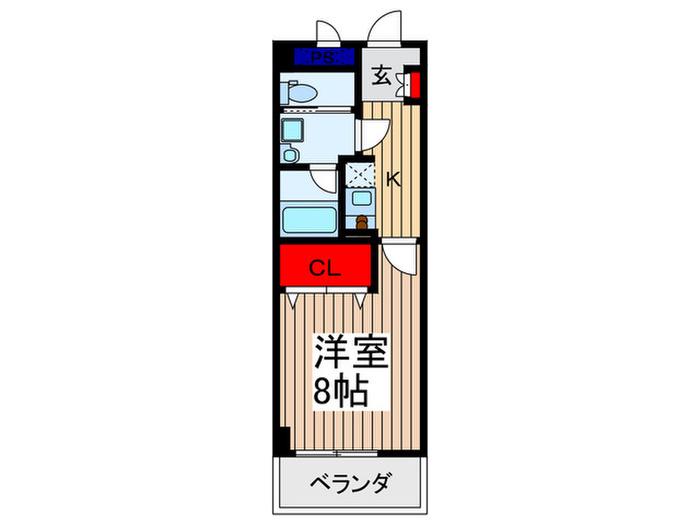エミナンス丸山台(1K/1階)の間取り写真