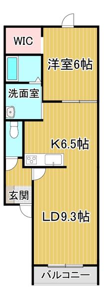 BAOBAB白樺III(1LDK/3階)の間取り写真