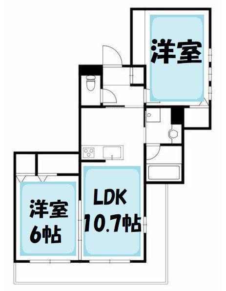 サンレガーロ久喜中央I(2LDK/2階)の間取り写真