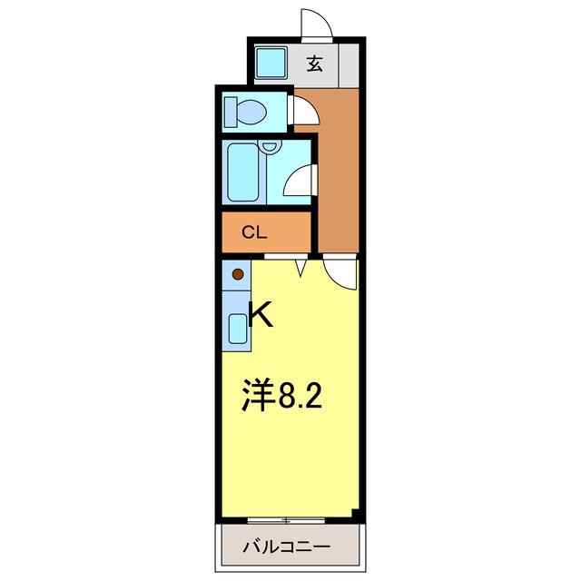 ゴールドマンション安井(ワンルーム/4階)の間取り写真
