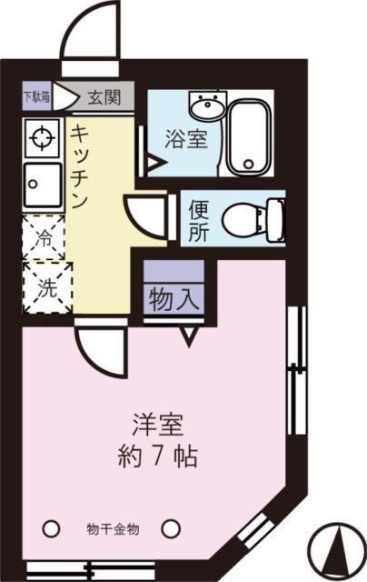 サクラハイツ(1K/3階)の間取り写真