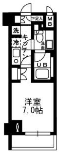 ウィスティリア高津(1K/4階)の間取り写真
