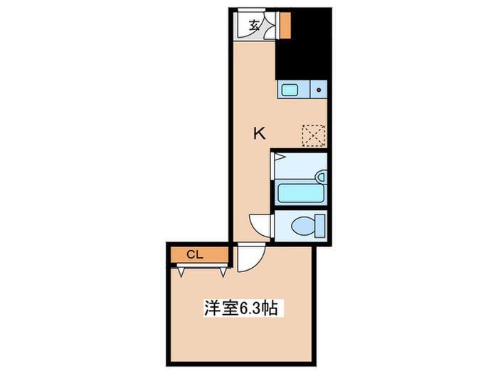 IRIS.BLD(1K/2階)の間取り写真