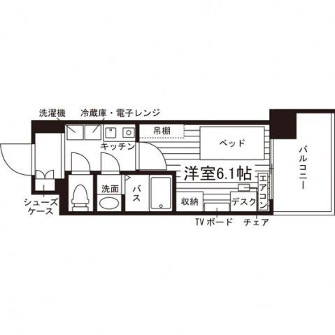 学生会館 GRAN PINO神戸学園都市(1K/9階)の間取り写真