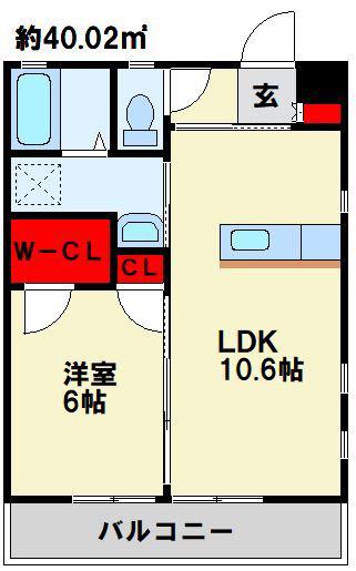 SOLEIL A棟(1LDK/1階)の間取り写真