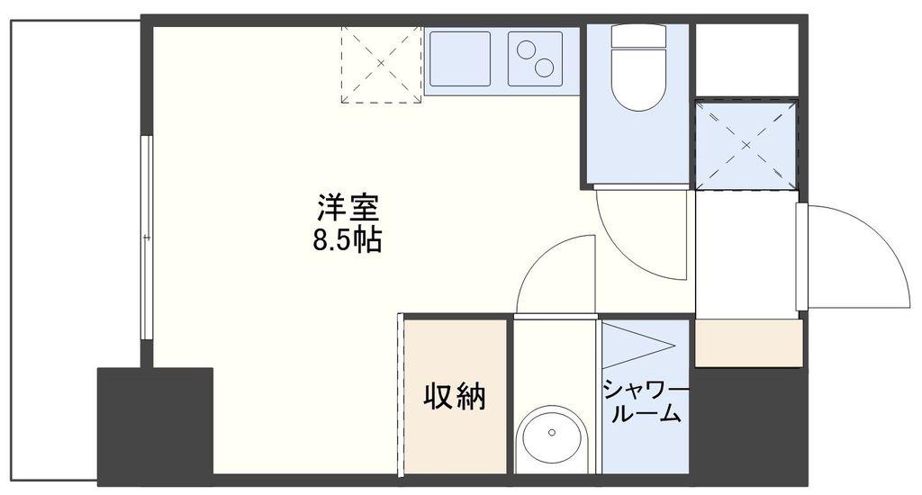デ・クメール中川(ワンルーム/8階)の間取り写真