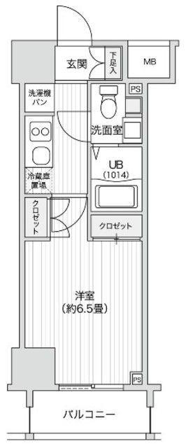 レジディア笹塚II(1K/2階)の間取り写真