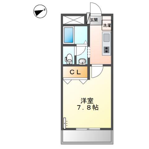 ラフォーレ滝(1K/1階)の間取り写真