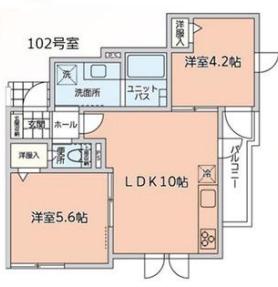 富士ハイツ(2LDK/1階)の間取り写真
