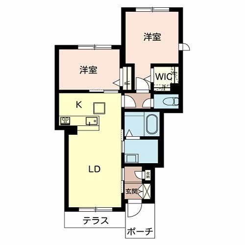 オリエンタル フラッツ(2LDK/1階)の間取り写真