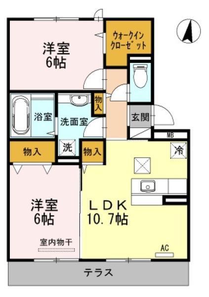 アルティスタ(2LDK/3階)の間取り写真