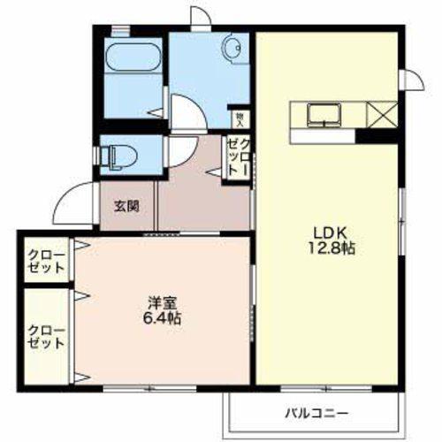 ディアス筑摩A(1LDK/1階)の間取り写真