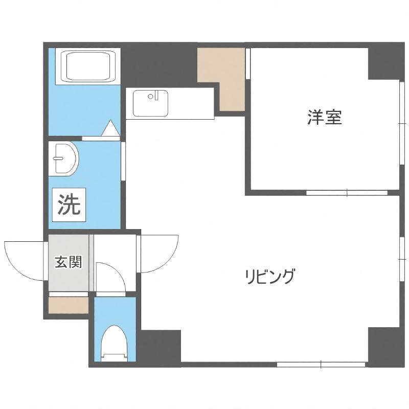 SEIRA東札幌(1LDK/9階)の間取り写真