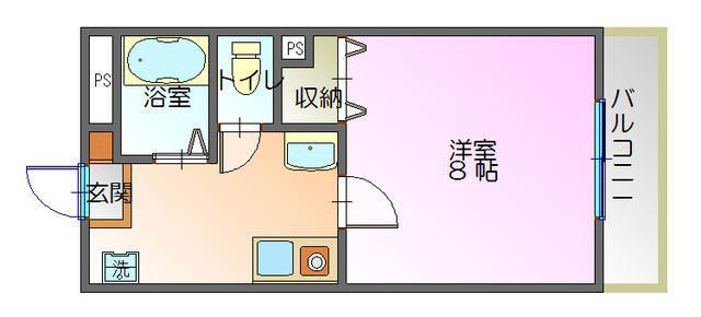 アイリッシュコート(1K/1階)の間取り写真