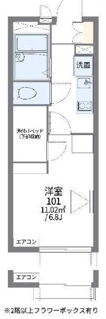 レオパレス栞TODA(1K/2階)の間取り写真