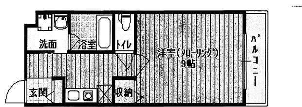 三協ハイツII(1K/3階)の間取り写真