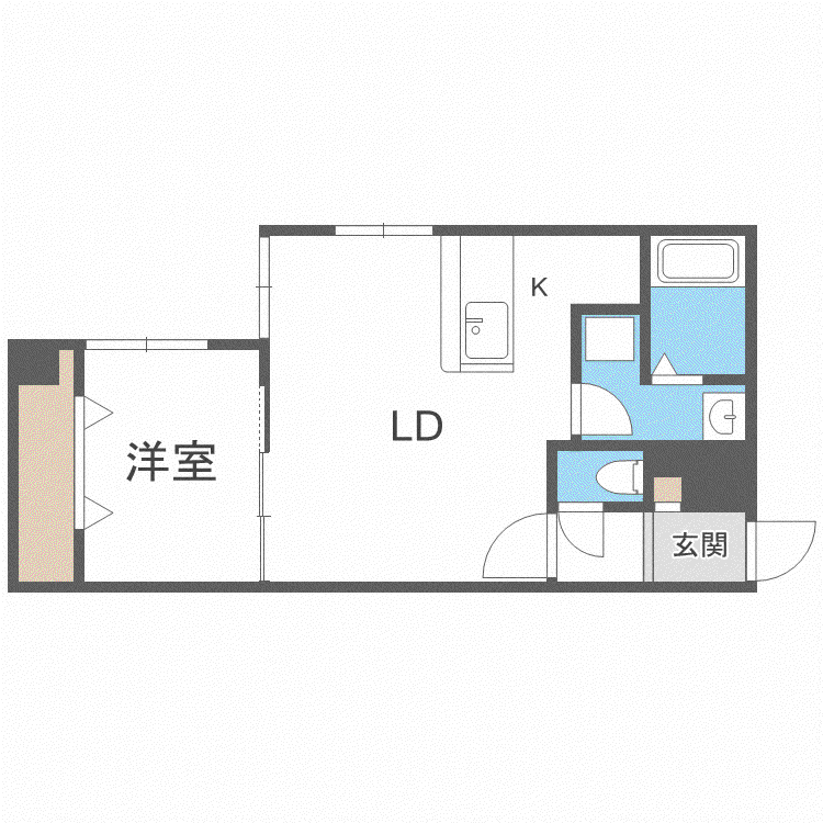 ラヴィアンコート(1LDK/2階)の間取り写真