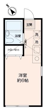 グランヴェールD棟(ワンルーム/2階)の間取り写真