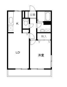 オレンジガーデン(1LDK/1階)の間取り写真