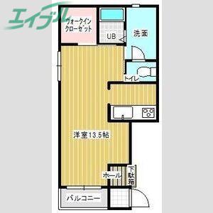 ジュンハイム(ワンルーム/2階)の間取り写真