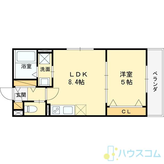 ティアラ豊川(1LDK/3階)の間取り写真