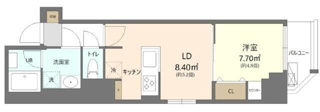 リフレイム5早稲田(1LDK/5階)の間取り写真