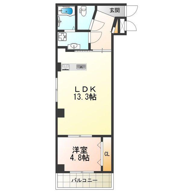 LACINE燦(1LDK/2階)の間取り写真