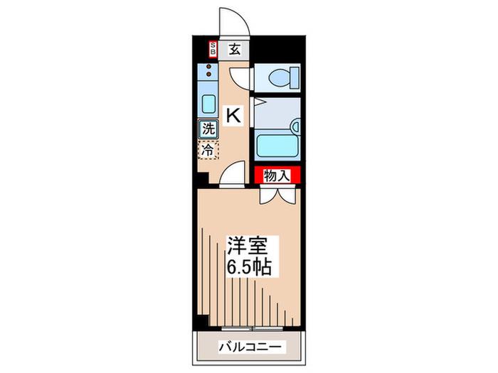 グランディオ(1K/2階)の間取り写真