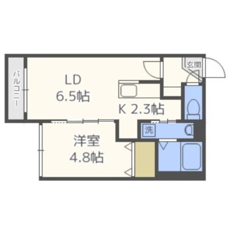 エルプレシア南22条(1LDK/4階)の間取り写真
