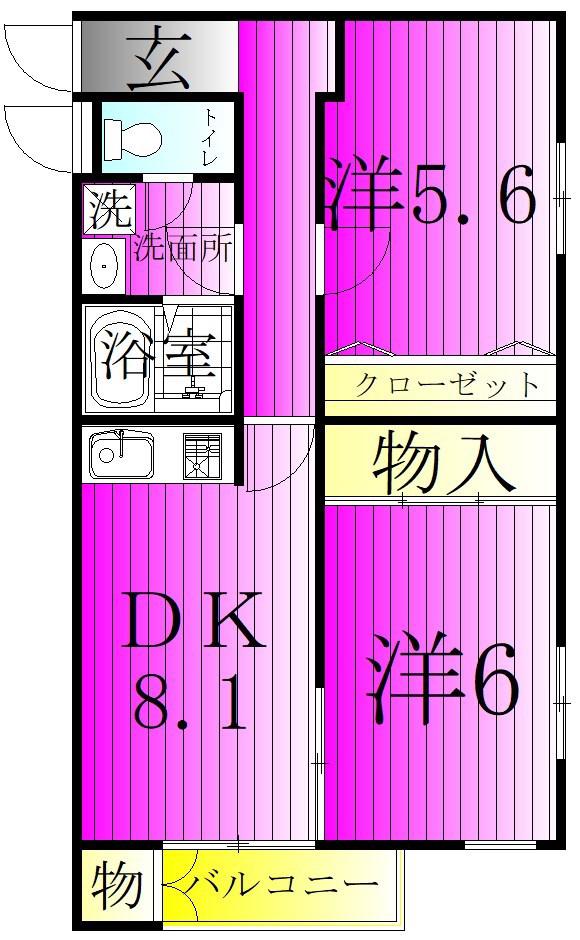 MG.PLAZA2(2DK/4階)の間取り写真