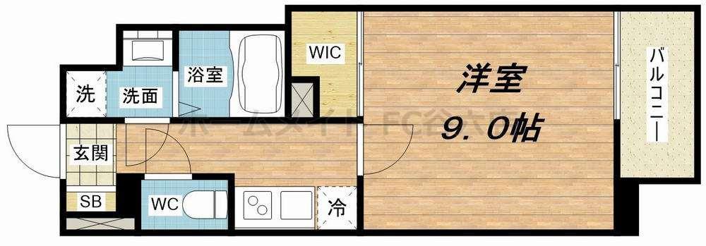 フロンティアコート堺筋本町(1K/7階)の間取り写真