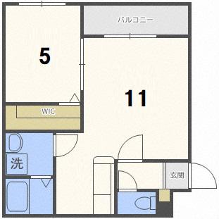 LUANA栄通(1LDK/2階)の間取り写真