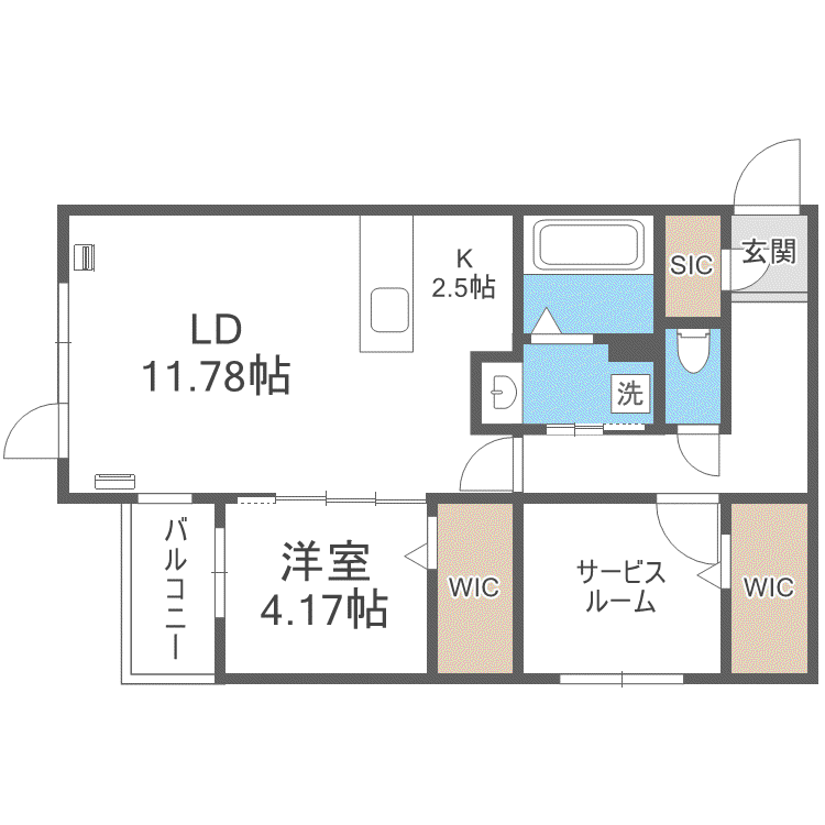 ガイアールS24(2LDK/2階)の間取り写真