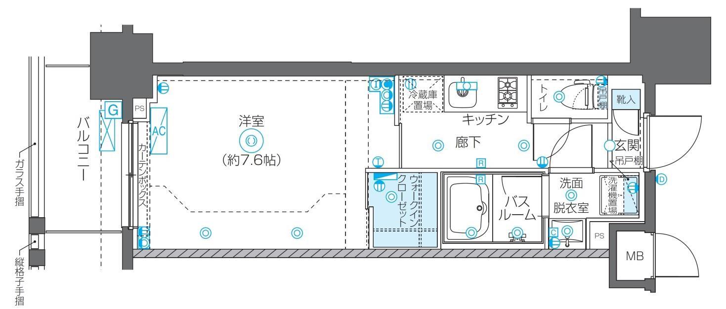ズーム秋葉原イースト(1K/4階)の間取り写真