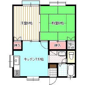 カーサアルピナ(2DK/1階)の間取り写真