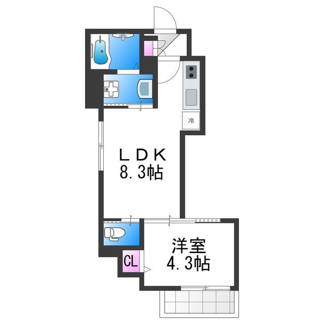 サウスブルー我孫子(1LDK/2階)の間取り写真