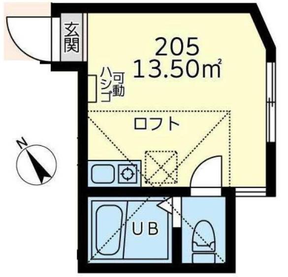 ユナイト保土ヶ谷チェンバレン(ワンルーム/2階)の間取り写真