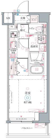クレヴィスタ高砂II(1K/5階)の間取り写真