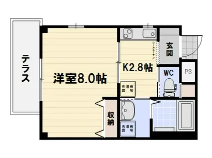 ワイズソラーナ(1K/3階)の間取り写真