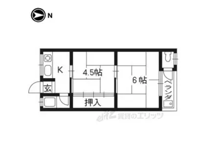 葵荘(2K/2階)の間取り写真