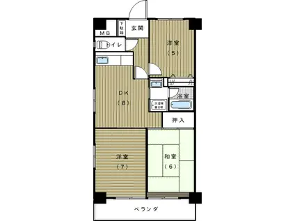 アートパレス高島(3DK/5階)の間取り写真