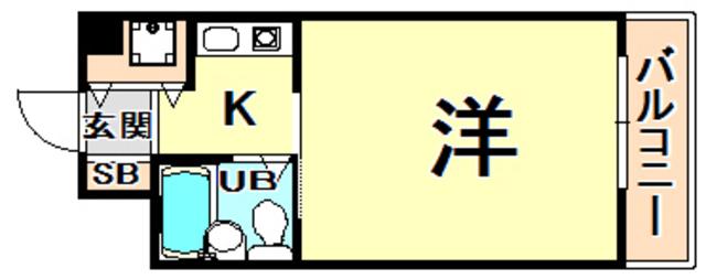西北チェリー(1K/2階)の間取り写真
